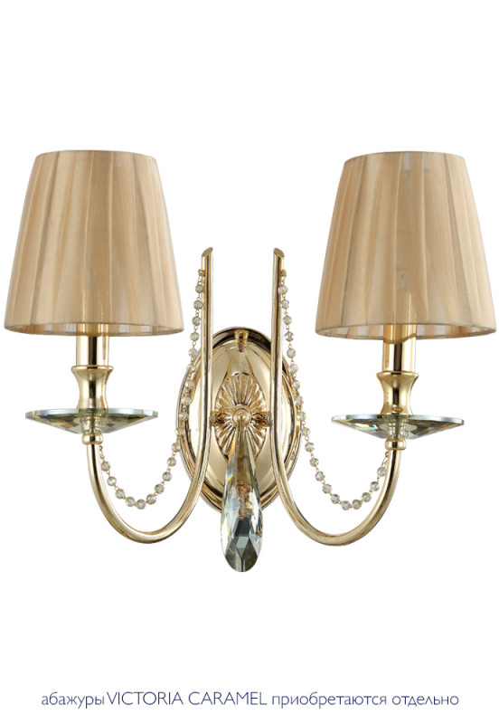 Бра 33*20 см, Crystal Lux VICTORIA AP2 GOLD/AMBER золото
