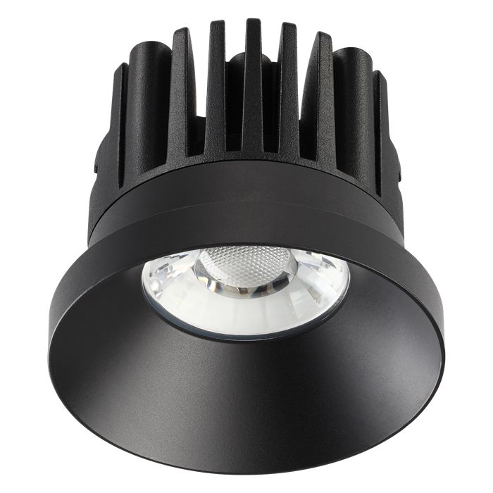 Встраиваемый светильник 8/7 см, LED, 10W, 3000К, IP44, 800 Lm NOVOTECH METIS 357586, черный 