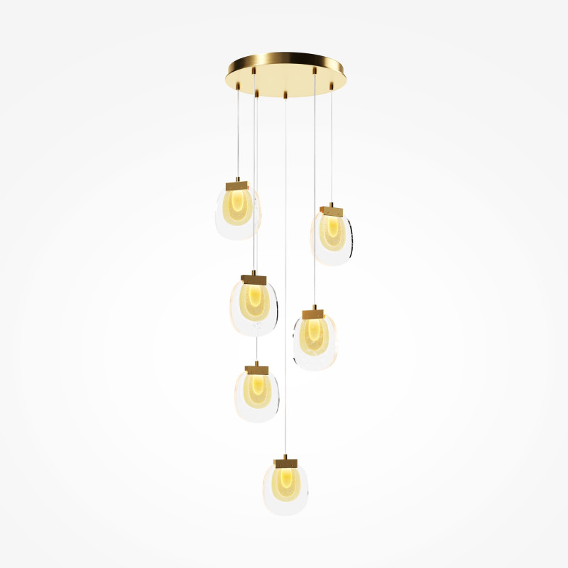 Каскадная люстра 45*45*325 см,  LED, 18W, 3000К, Maytoni Biology MOD367PL-L18BBSK латунный