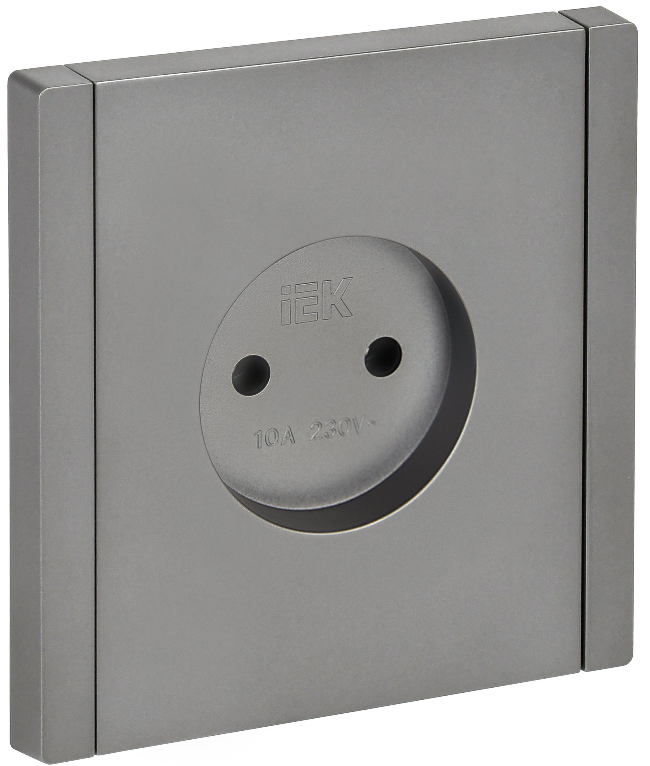Розетка без з/к без з/ш в/к 10А FP518 стальной IEK FORTE&PIANO, FP-R10-10-K46