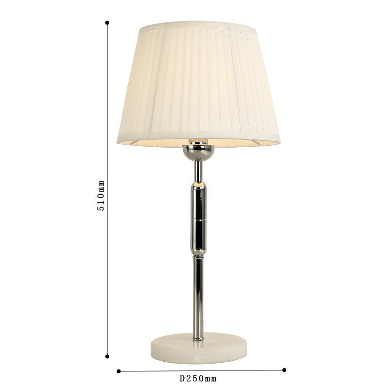 Настольная лампа Favourite Avangard 2952-1T, D250*H515, хром, плафон из белой ткани