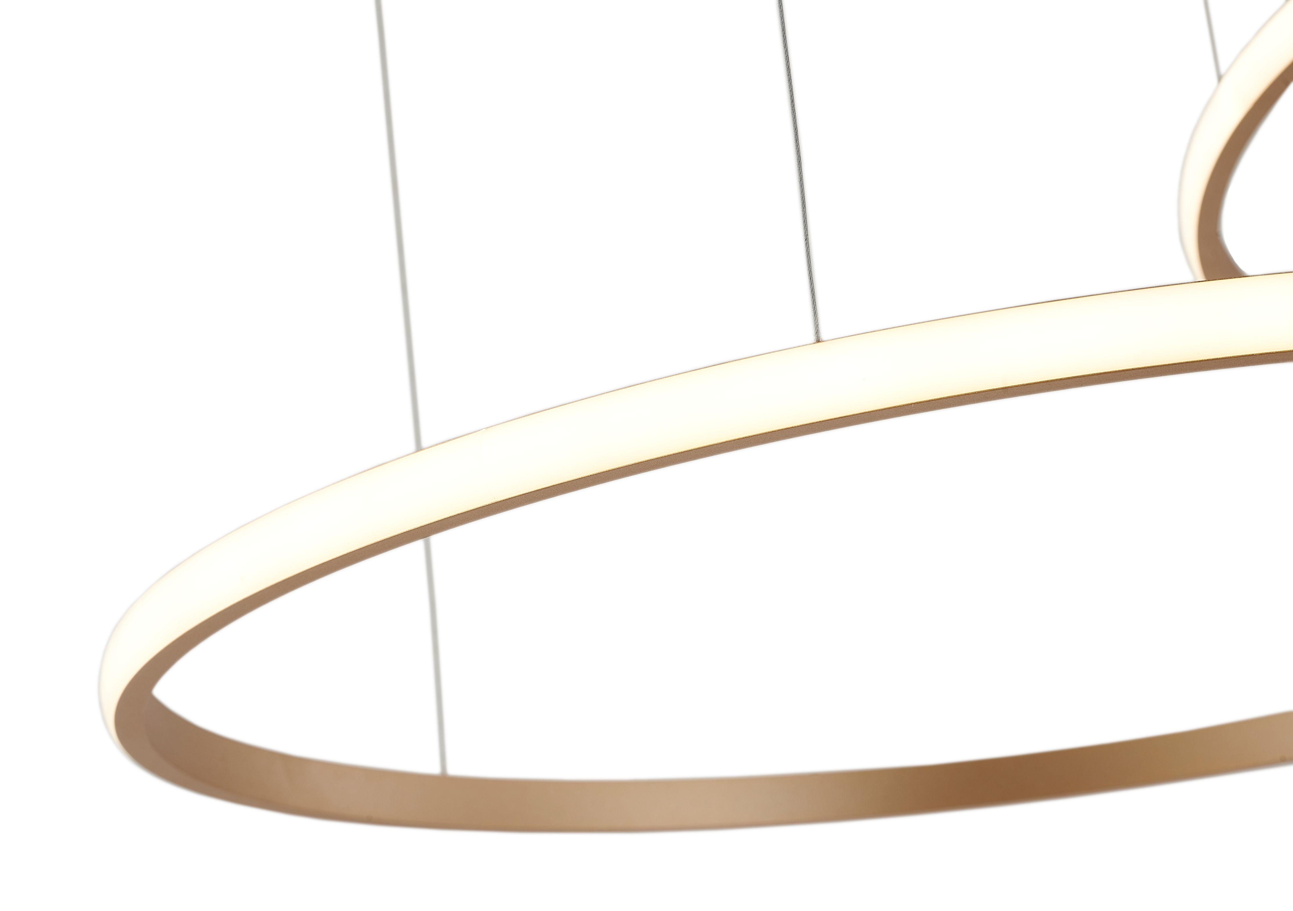 Светильник подвесной 40/60 см, LED 63W 4000K матовое золото Zortes Ringolight ZRS.33320.63F