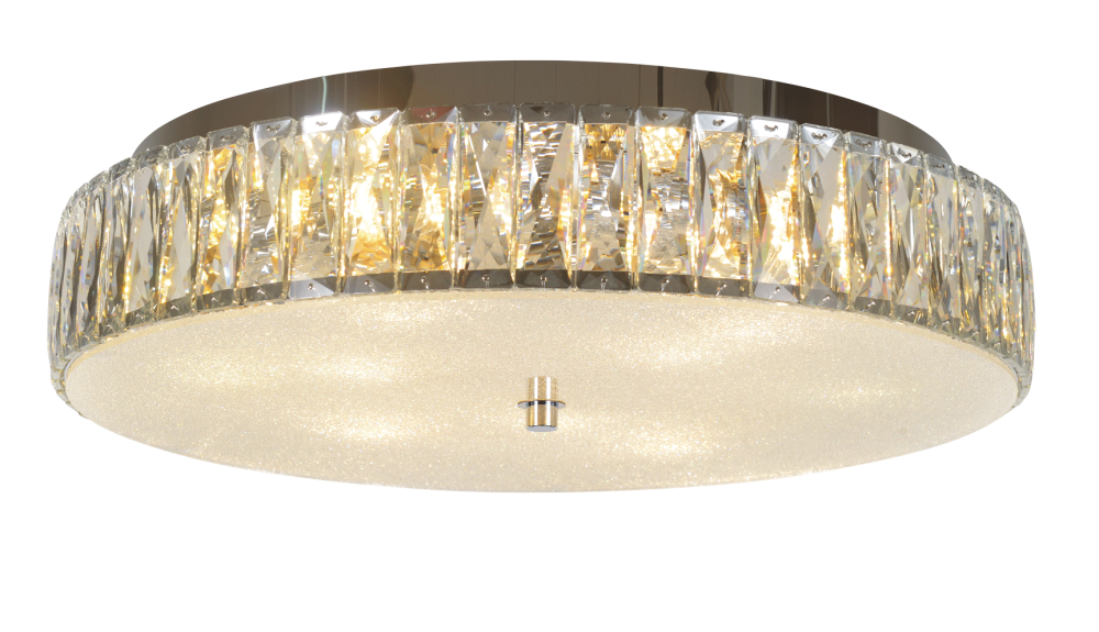 Люстра Ø600 x H140, мм, 9*40W (360W), CHROME+CLEAR (Хром + Прозрачный Хрусталь) NewRgy 5653R/9A CHROME+CLEAR