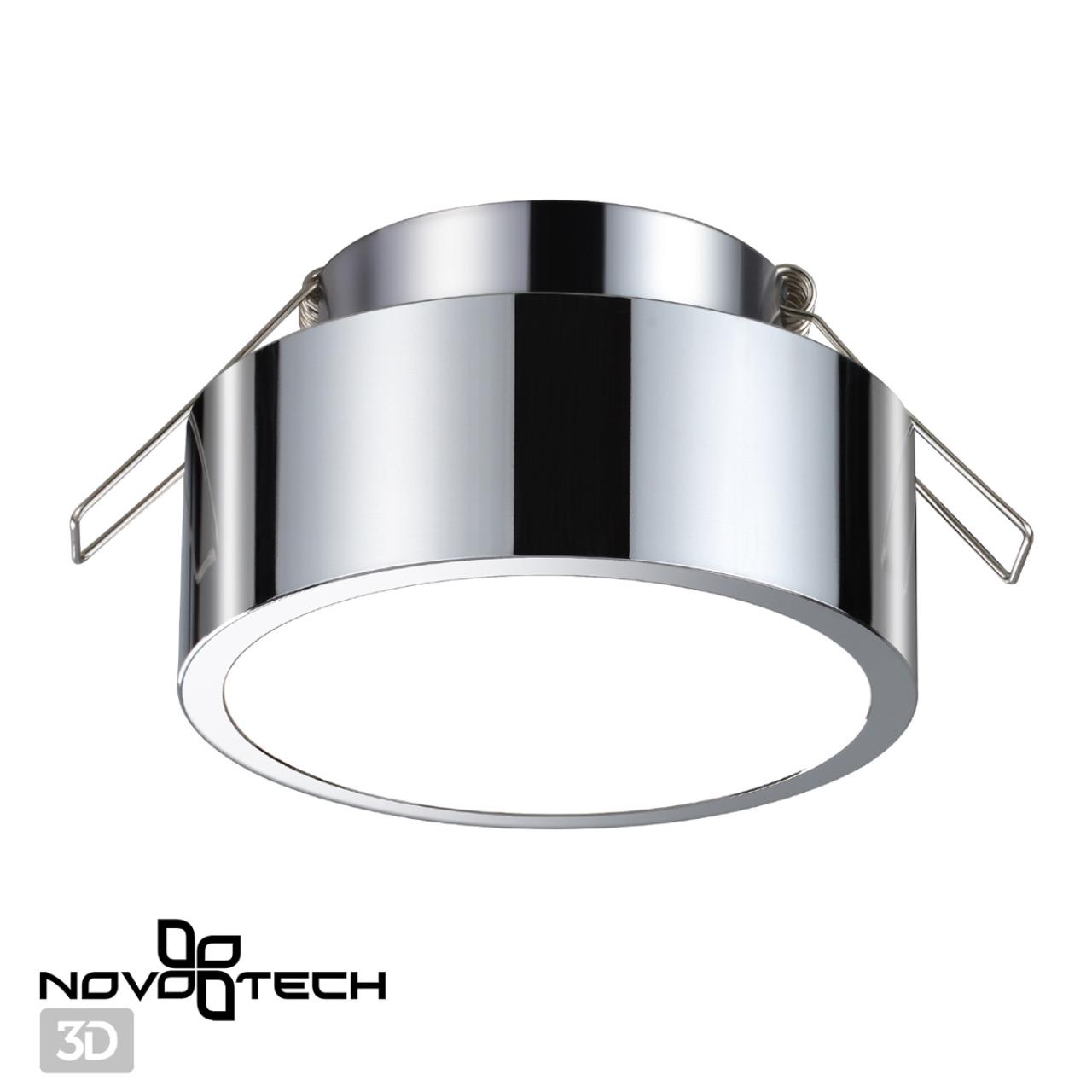 Встраиваемый влагозащищенный светильник IP54 LED 4000K 10W 358905 SPOT NT21 хром