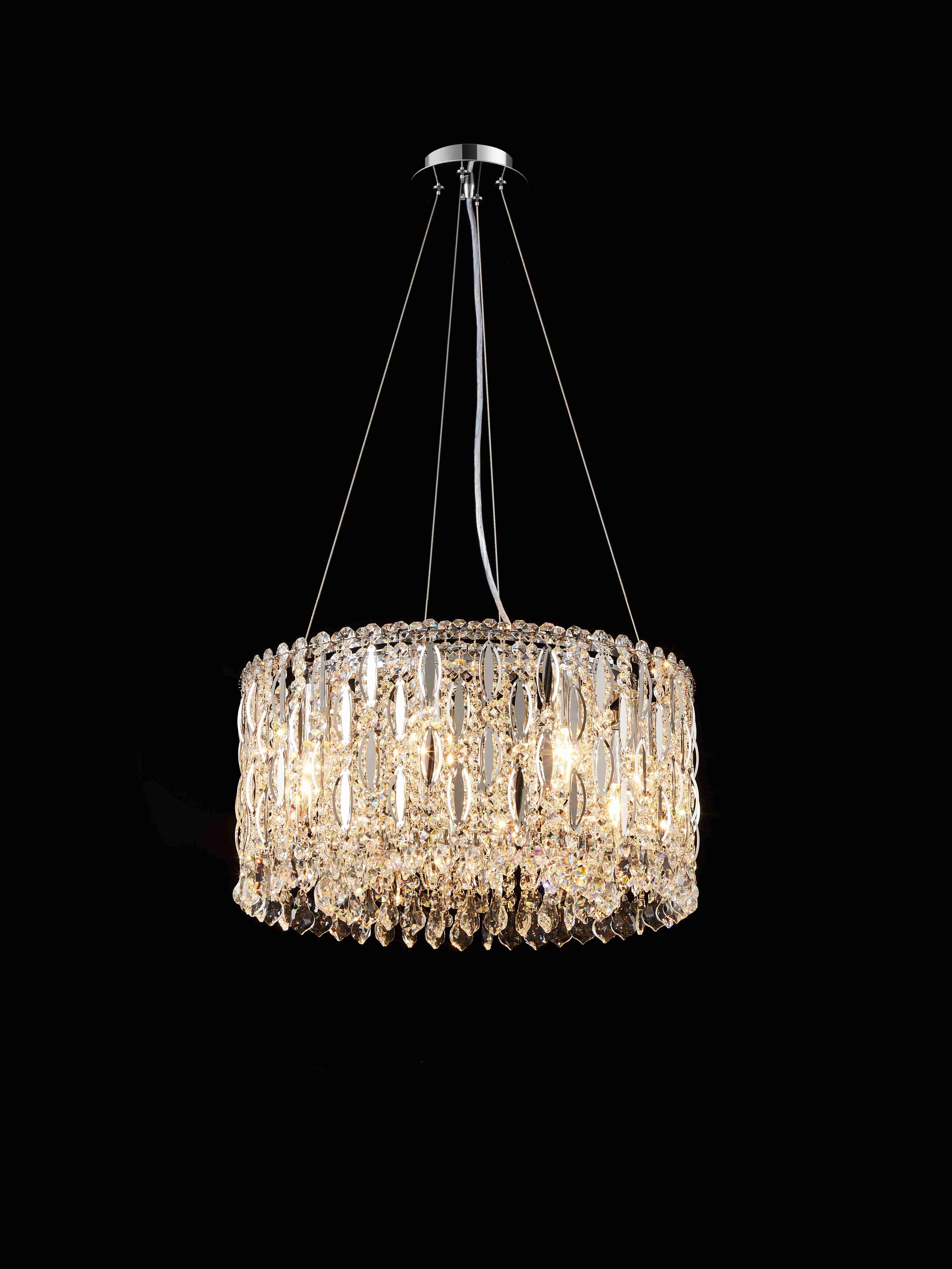 Люстра 500*250, 8*E14, 40W NewRgy Cristallo M27-ф500*H250 CHROME, Хром
