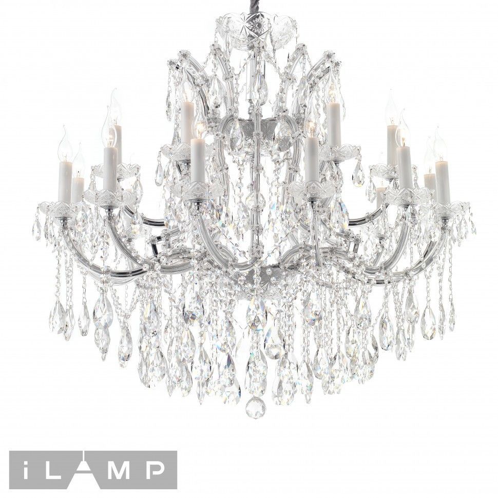 Подвесной светильник 95*105-205 см, 18*E14*720W, iLamp Diamond 6071-18 CR+CL, Хром