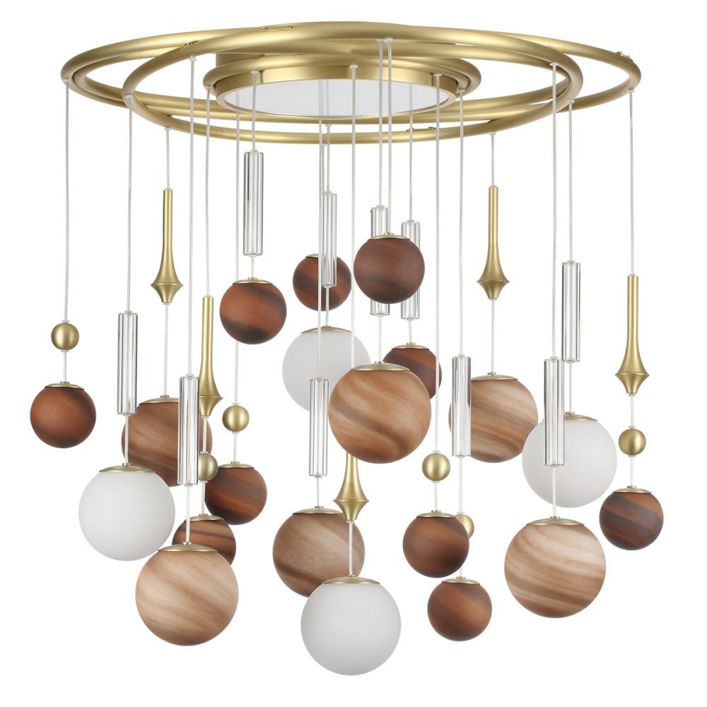 Светильник 79 см, G9 x 20 x 5W + LED 20W 2500K, Odeon Light 5457/21C, латунь