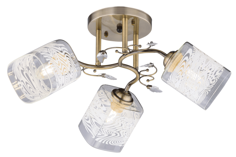 Люстра Ø490 x H230, мм, 3*40W (120W), BRONZE (Бронза) Rilon 07146/3_BRONZE