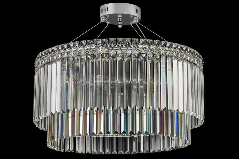 Люстра подвесная *60*30 см, Led лента*LED*68W, 3000/6000K, Arti Lampadari Ovindoli Gold Ovindoli L 1.5.60.101 N, Никель