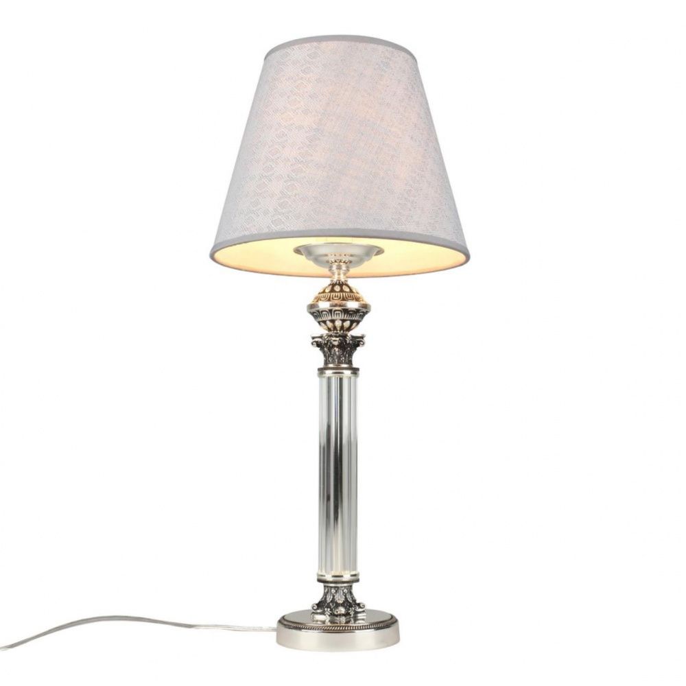 Настольная лампа Omnilux Rivoli OML-64204-01, серебро-серый, диаметр 19 см