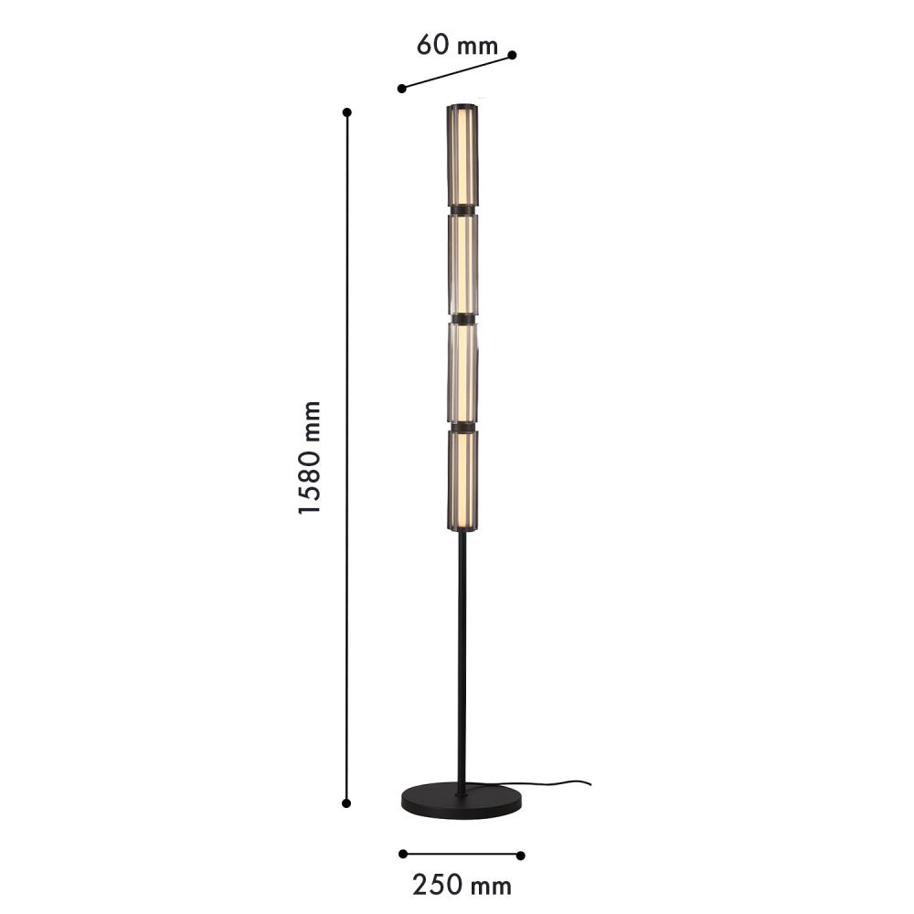 Торшер *25*158-158 см, 1*LED*14W, 3000K, Favourite Hexagoni 4776-4F, черный