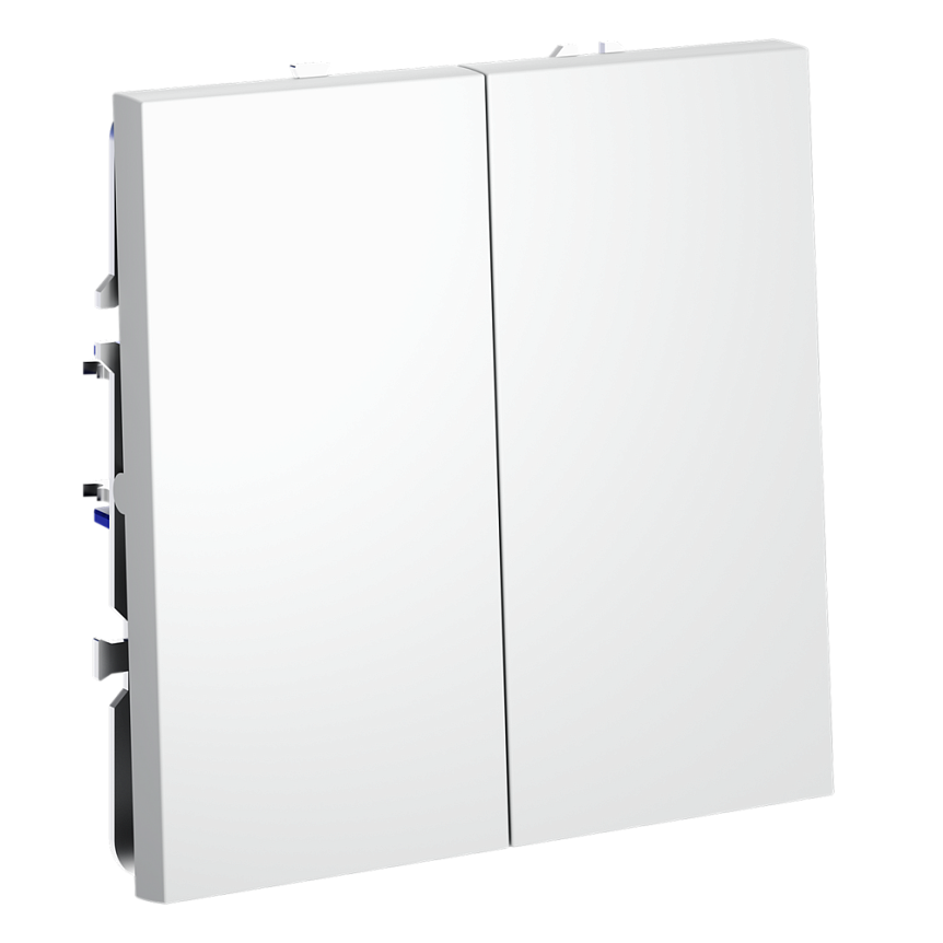 Перекрестный переключатель встраиваемый VOLTUM S70 двухклавишный 10А, (белый матовый) VLS020502