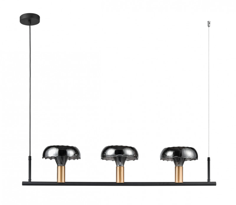 Подвесной светильник 18*92*87 см, 3*E14 черный, золото Vele Luce Olivia VL5642P03
