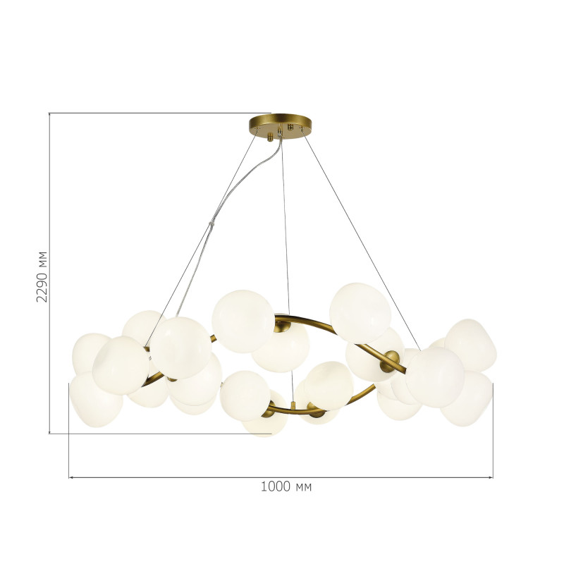 Светильник  подвесной SWEVEN 24*G9 LED*5W 4000K ST LUCE SL1519.303.24 латунь