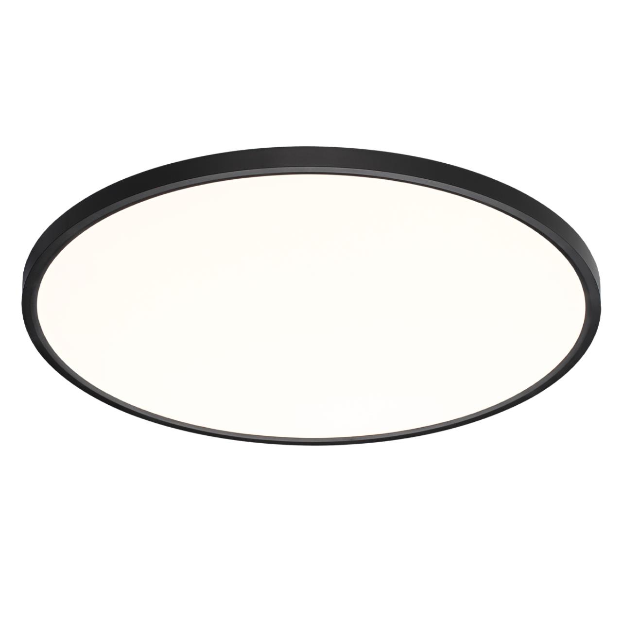 Cветильник 60*2,5 см, LED 48W, 3000/4000 К, IP40, белый/черный, пластик Sonex Alfa Black, 7660/48L