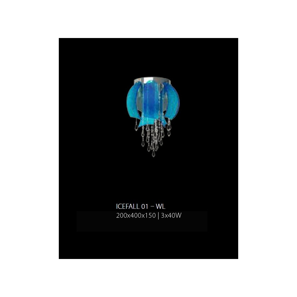 Бра Art Glass ICEFALL 01 – I, голубой или цвет на выбор