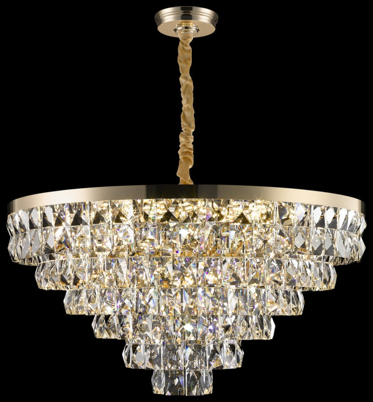 Каскадная люстра 80*118 см, 21*E14, 840W, Wertmark CASSIA WE102.21.303 золотой