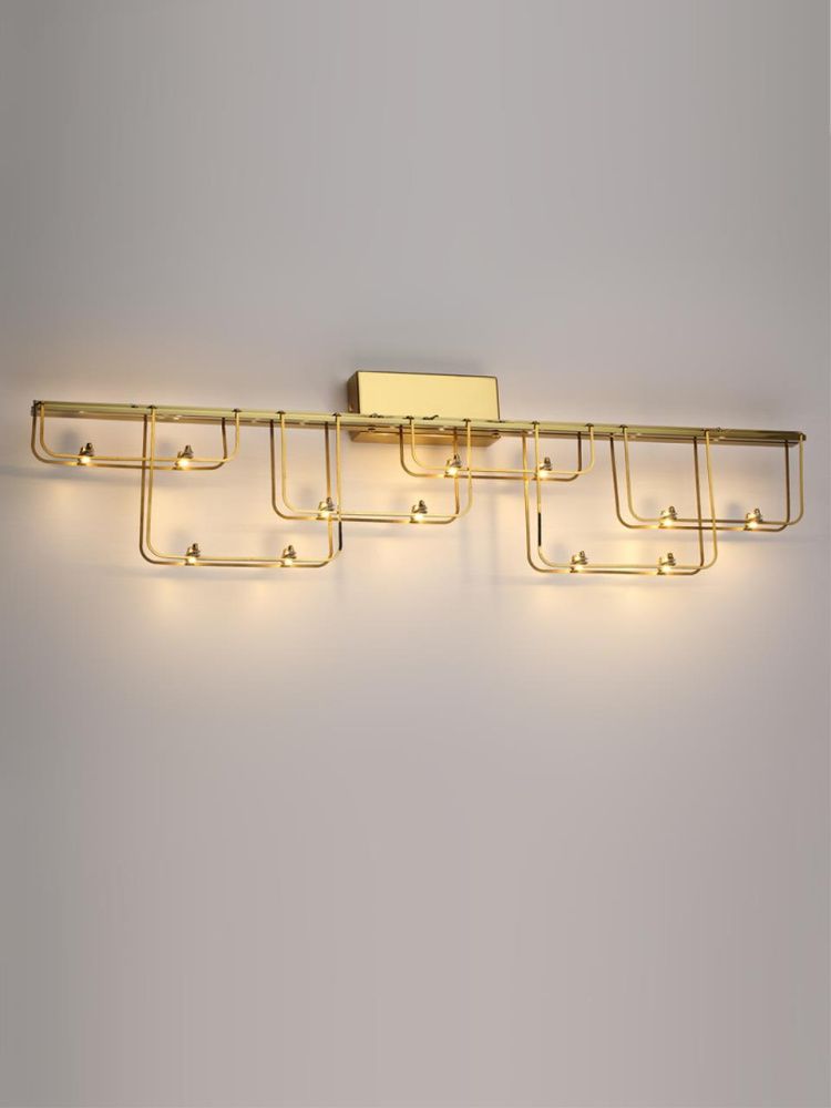 Настенный светильник 85**-21,5 см, 24*LED*12W, 3000K, Odeon Light ZAHA 7060/12WL, золото