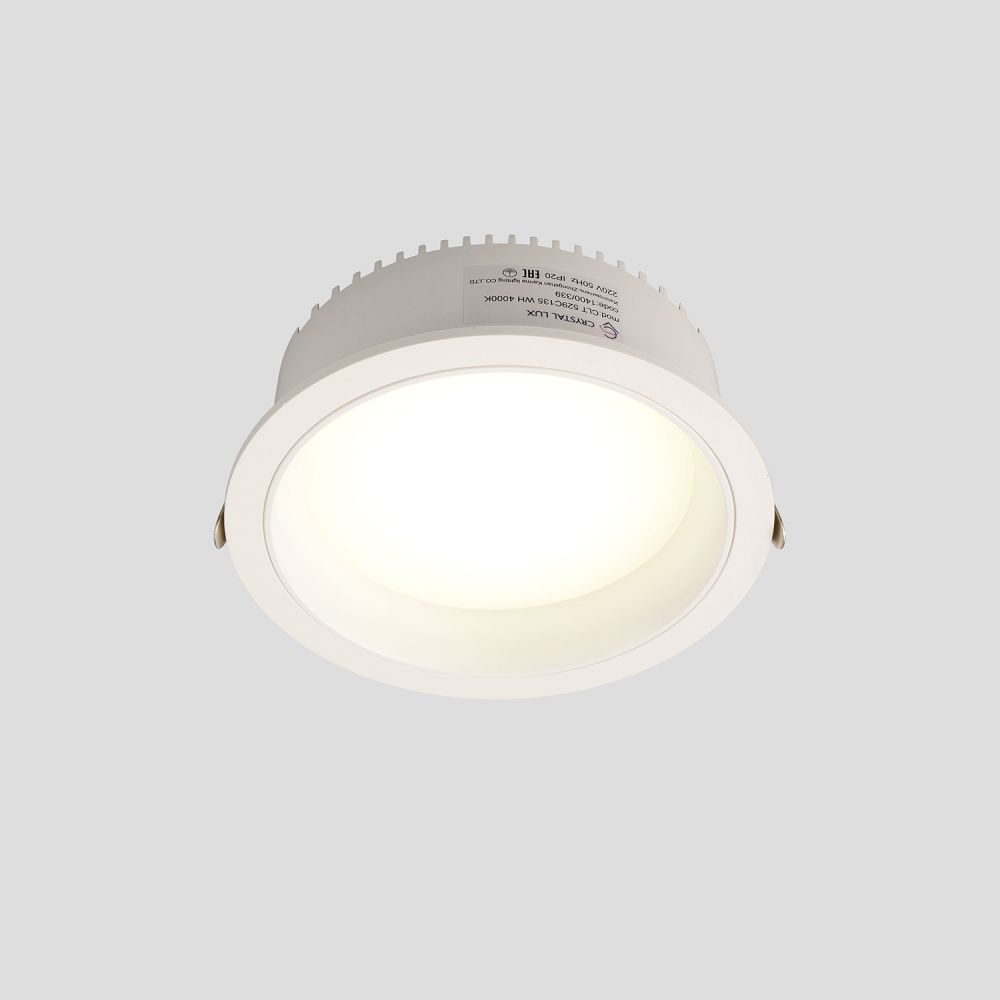 Светильник встраиваемый 13,5*4,6 см, вр 11,5 см, LED*12W, 4000K, Crystal Lux CLT 529 CLT 529C135 WH 4000K, Белый