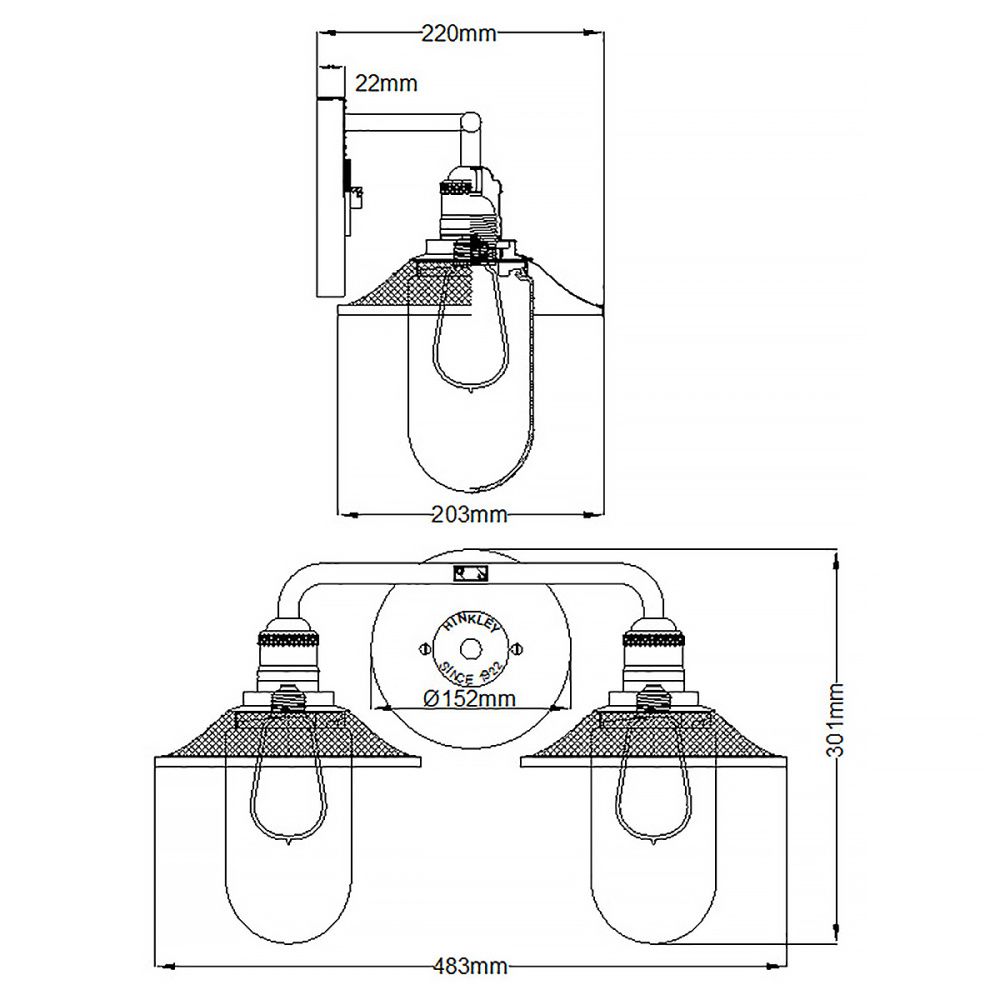 Бра для ванных комнат Hinkley, Арт. QN-RIGBY2-BATH-AN
