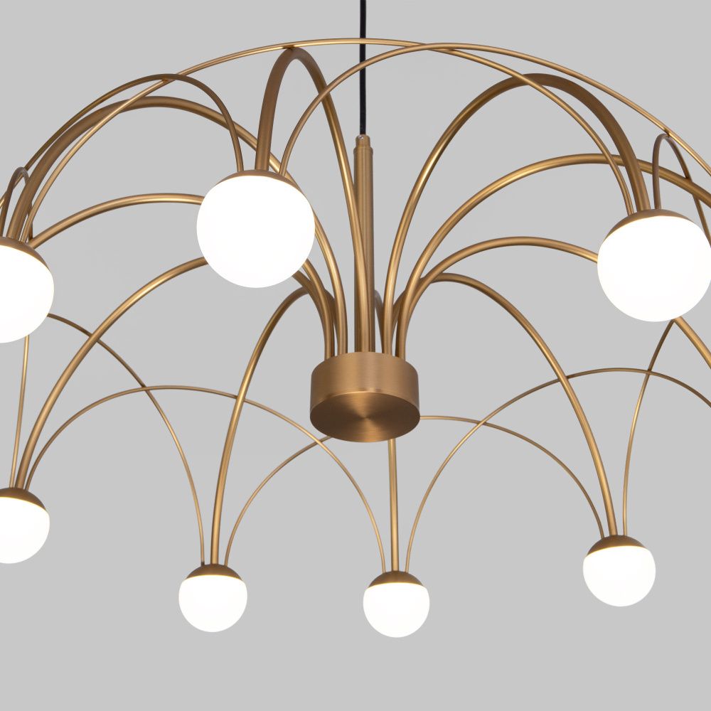 Подвесной светильник 65*65*50-110 см, LED*34W, 4000K, Eurosvet Ragno 90030/10, золото, a069298