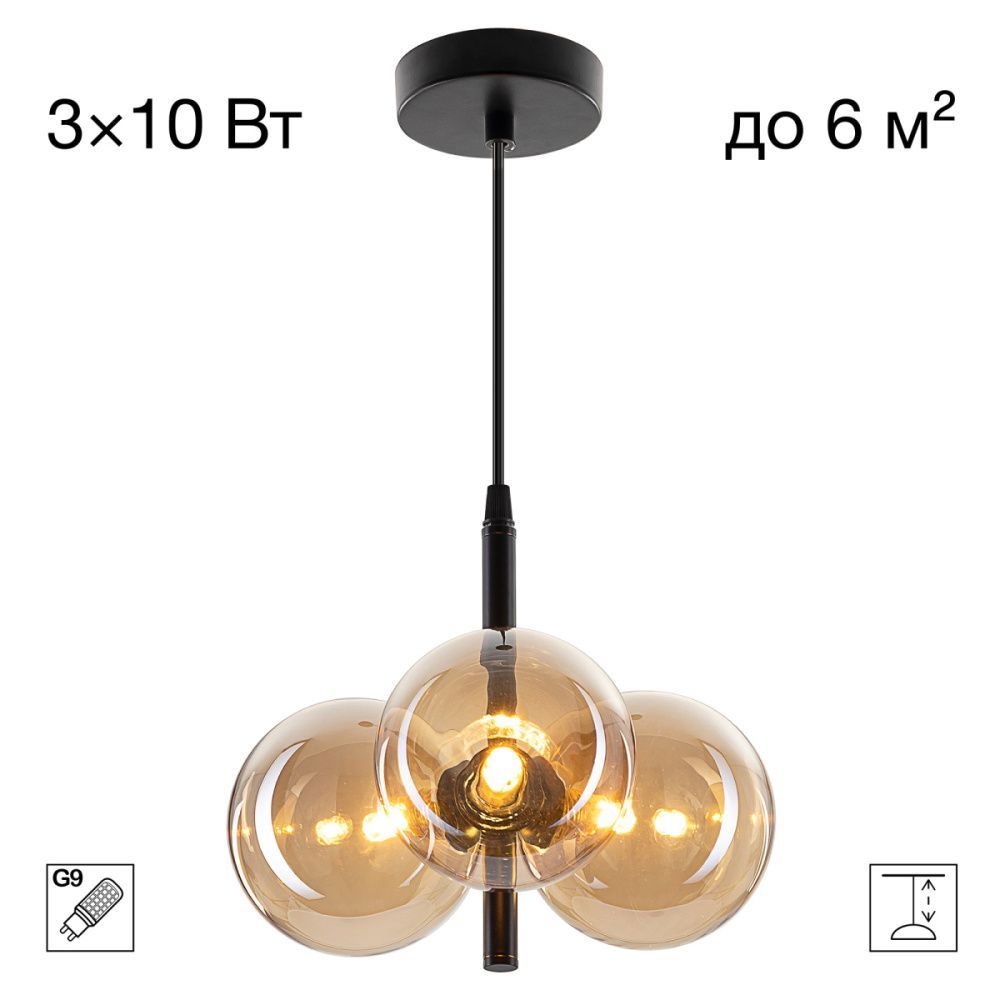 Светильник 29 см, Citilux ORTON CL202212, черный-шампань
