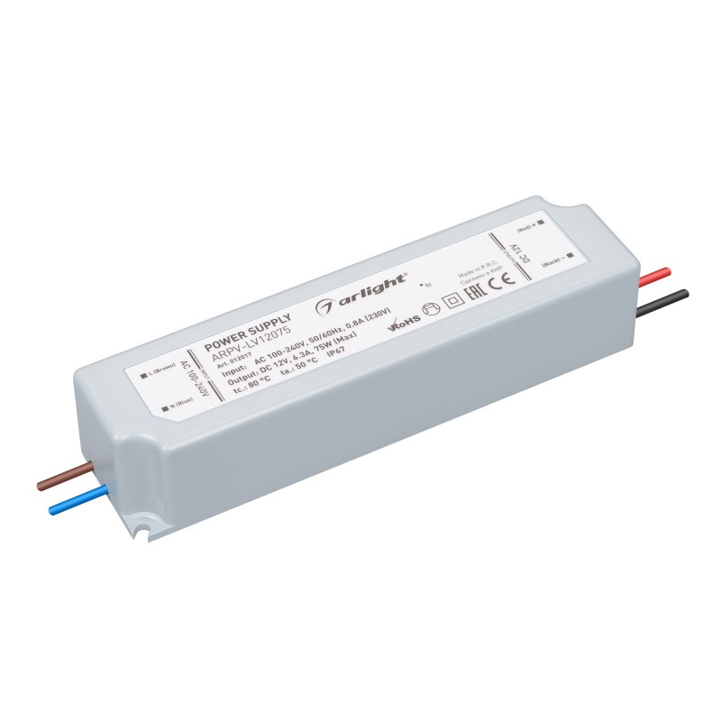 Блок питания для светодиодной ленты Arlight 012017 16,2*4,2*3,4 см, 75W, K,