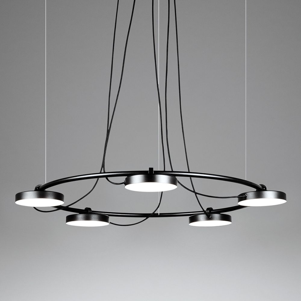 Подвесная люстра CARY D87 87*87*400 см, 5*LED*10W, ImperiumLoft CARY01, Чёрный
