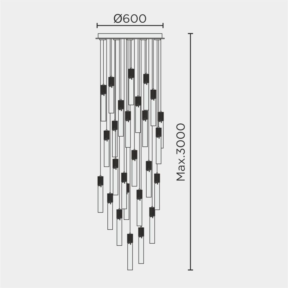 Подвесная люстра 60 см, 160W, 4000К MODELUX ML.88992.26 CR хром