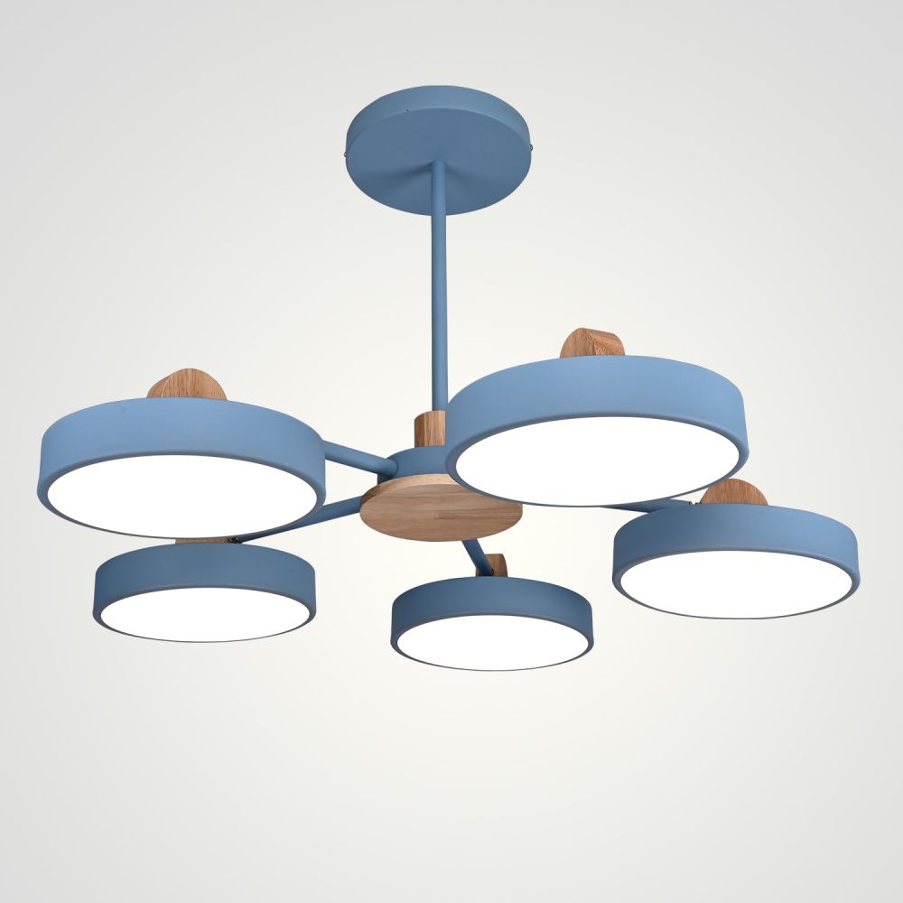 Потолочная люстра MOVE 5 Blue 76*76*18 см, 5*LED*12W, 3000, 4000, 5000K, ImperiumLoft MOVE_01, Голубой