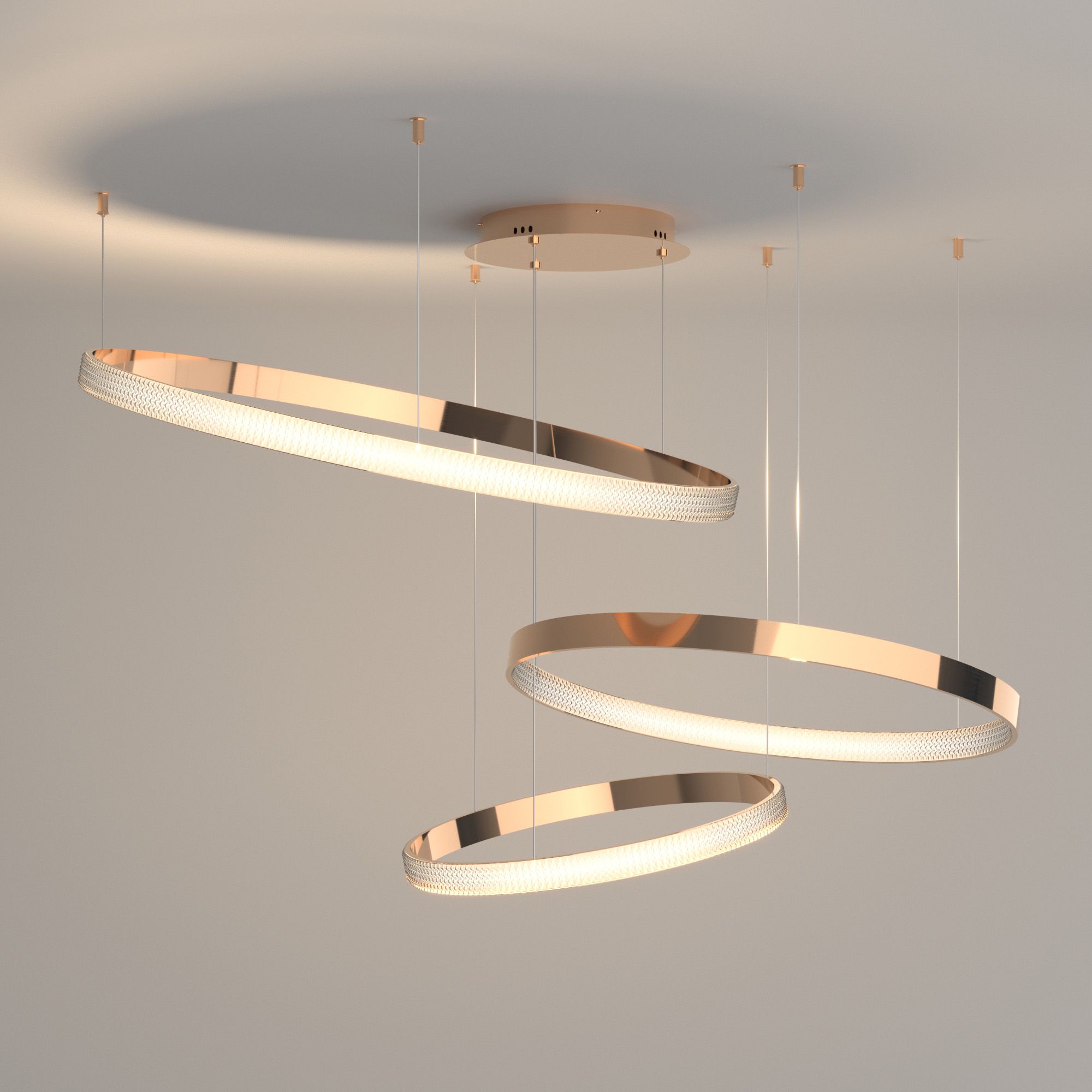 Светильник 114*93*110 см, *LED, 100W, 3300;4200;6500 Eurosvet Posh 90175/3, медь