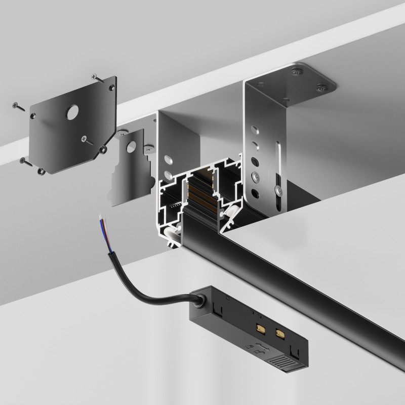 Шинопровод 200 см встраиваемый для натяжного потолка Maytoni Busbar trunkings Exility TRX034-SCH-422B, черный