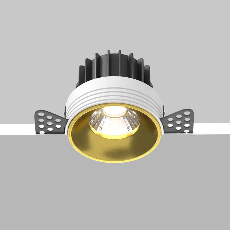 Встраиваемый светильник 7,4*7,4*6 см, LED, 12W, 4000К, Maytoni Technical ROUND DL058-12W4K-TRS-BS латунный