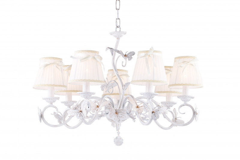 Подвесная люстра Favourite Mariposa 1839-7P, D720*H480/1510, белый с золотой патиной