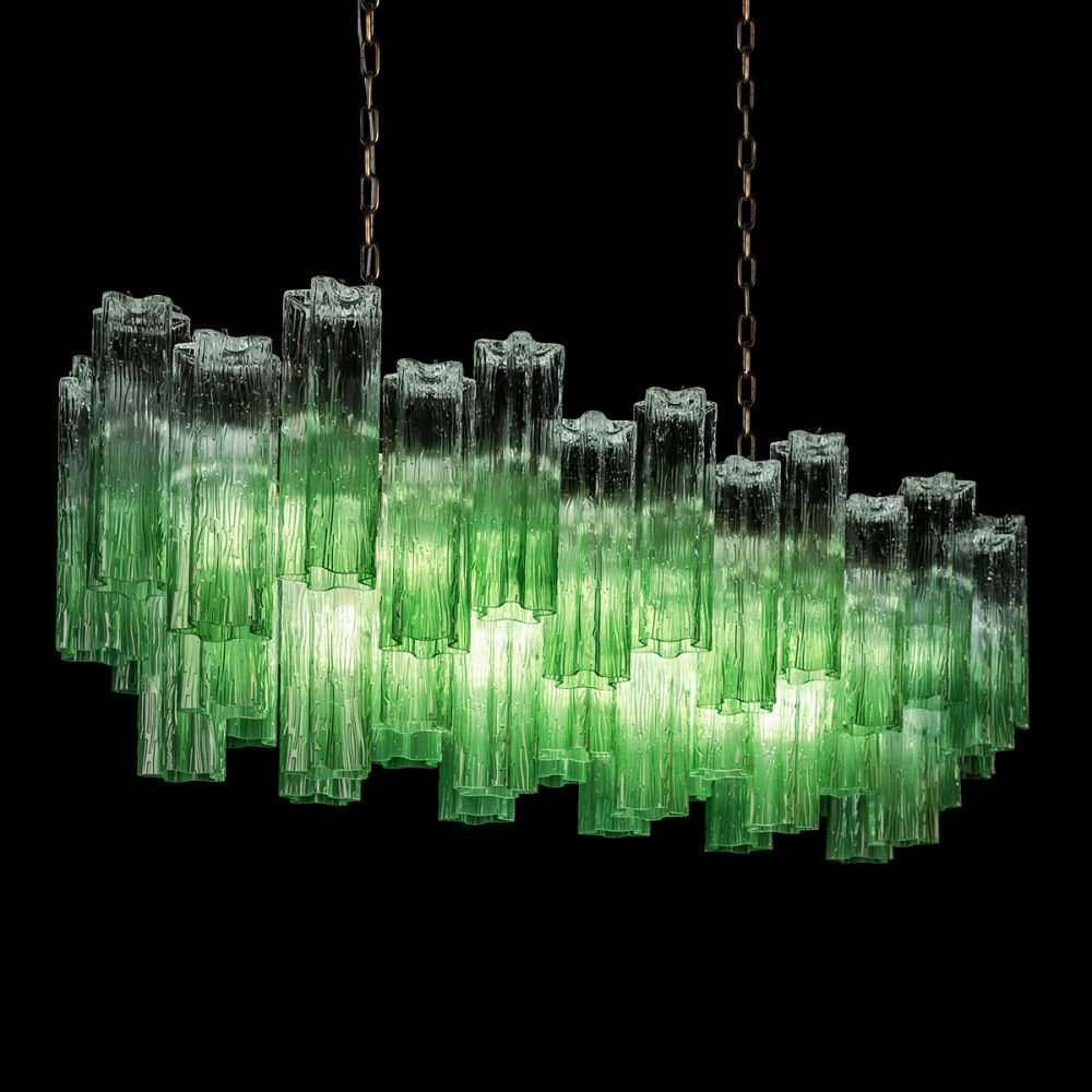 Подвесная люстра 104 см, Loft IT Murano 10580/1000R Clear green, бронза