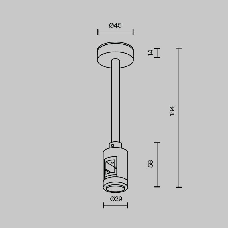 Подвесной комплект 2,9*2,9*18,4 см, Maytoni Technical Magnetic trаck system Flarity черный TRA156C-SL1-B черный