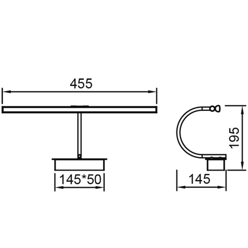 Подсветка 45,5*19,5*14,5-14,5 см, *LED*8W, 3000K, Mantra Paracuru MAN8915, черный