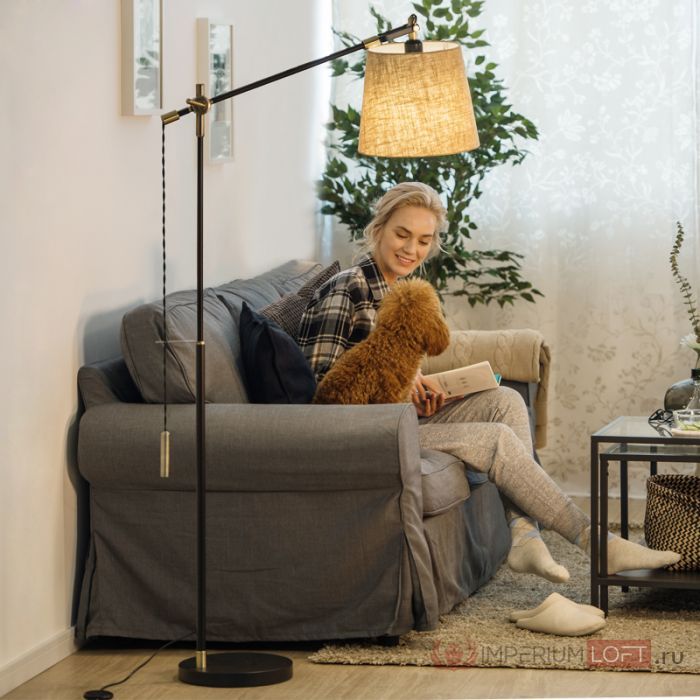 Напольный торшер PIPE white 36*38*38 см, 1*E27*60W, ImperiumLoft 101489-26, Чёрный