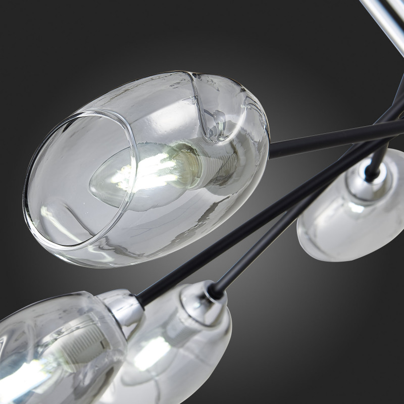 Люстра потолочная 84 см,  EVOLUCE GLOA SLE155512-08 Черный, Хром