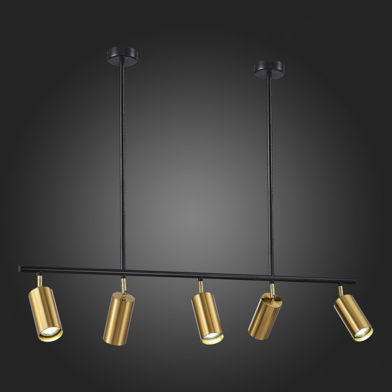 Светильник подвесной 100*8*75 см, 5*GU10 5W 4000K черный ST Luce Sormano SL1206.413.05