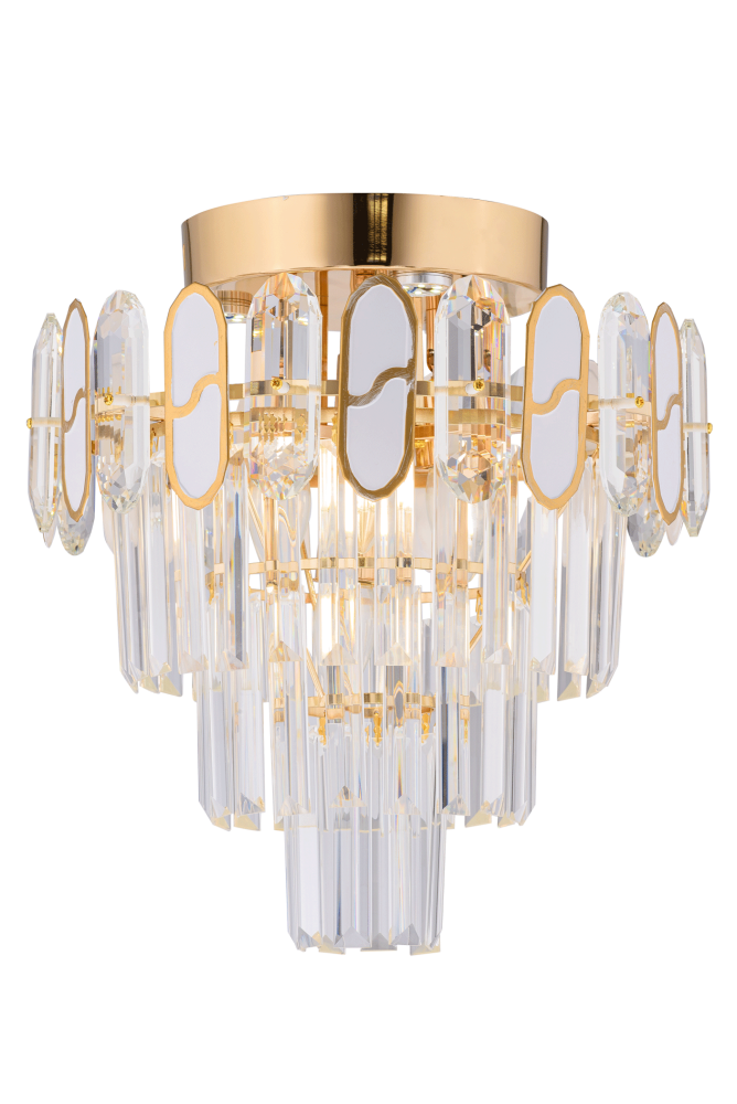 Люстра Ø360 x H400, мм, 4*40W (160W) +3*3W(9), FG (Золото) Rilon 1975/4+3 FG