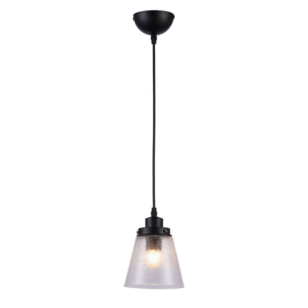 Подвесной светильник Omnilux Borgo OML-51006-01, черный-прозрачный, диаметр 16 см