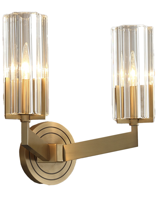 Бра 15*32,5*30 см, 2*E14, 80W, Moderli Brass V11073-2W латунный