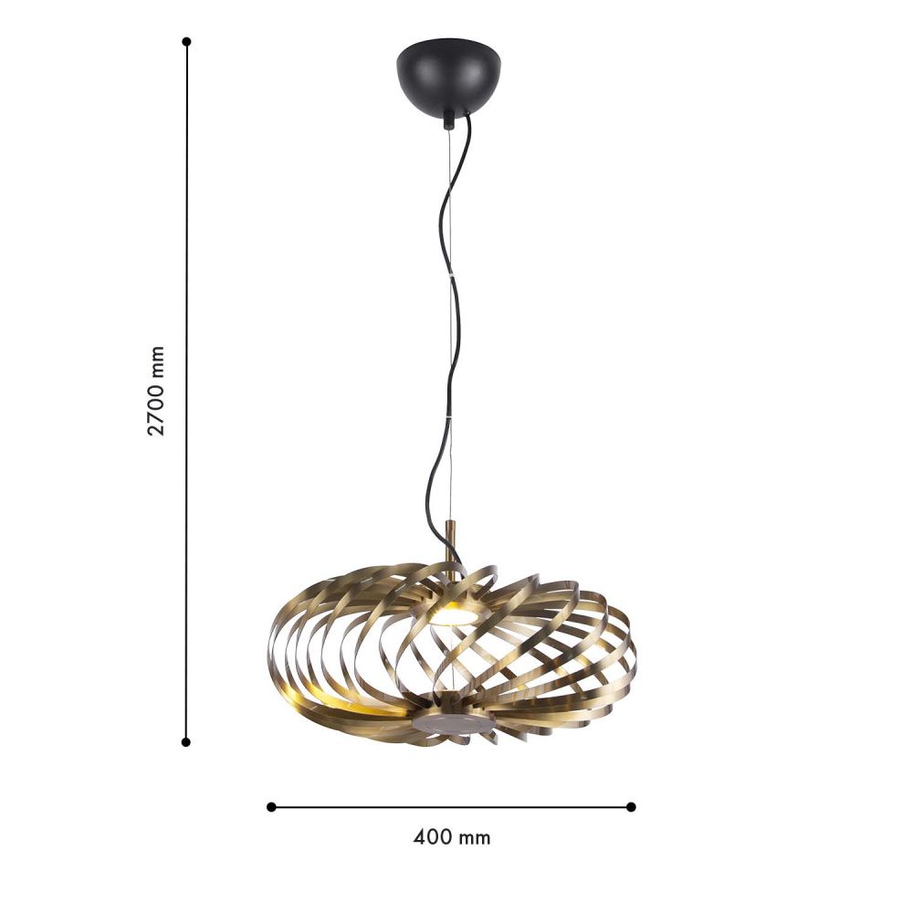 Подвесная люстра 40*32,5-270 см, 1*LED, 6W, 3000K, Favourite Spring 4679-1P, латунь