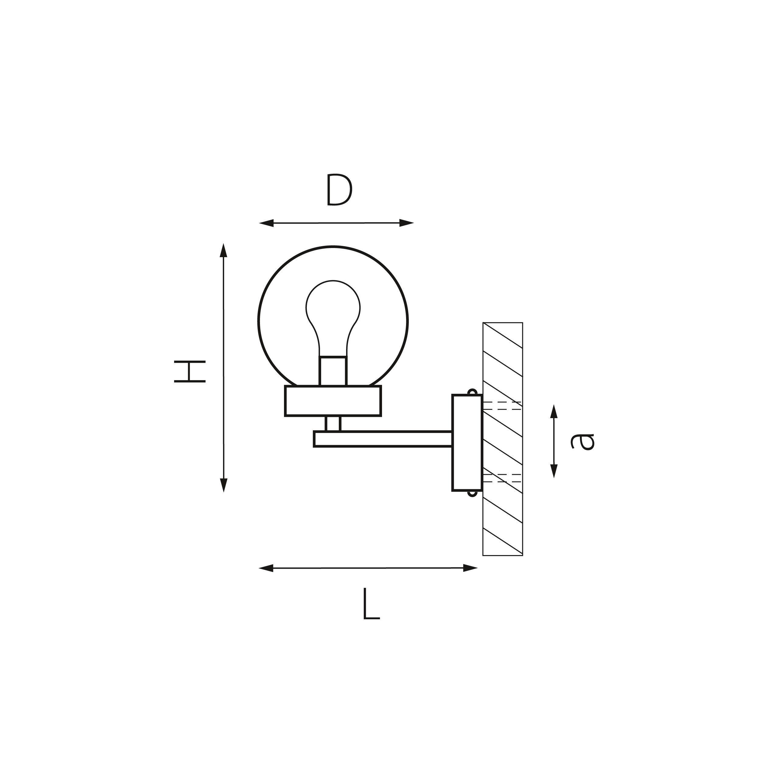 Светильник настенный уличный 20*25*28 см, 1*E27*10W Lightstar Bolla 373620 черный