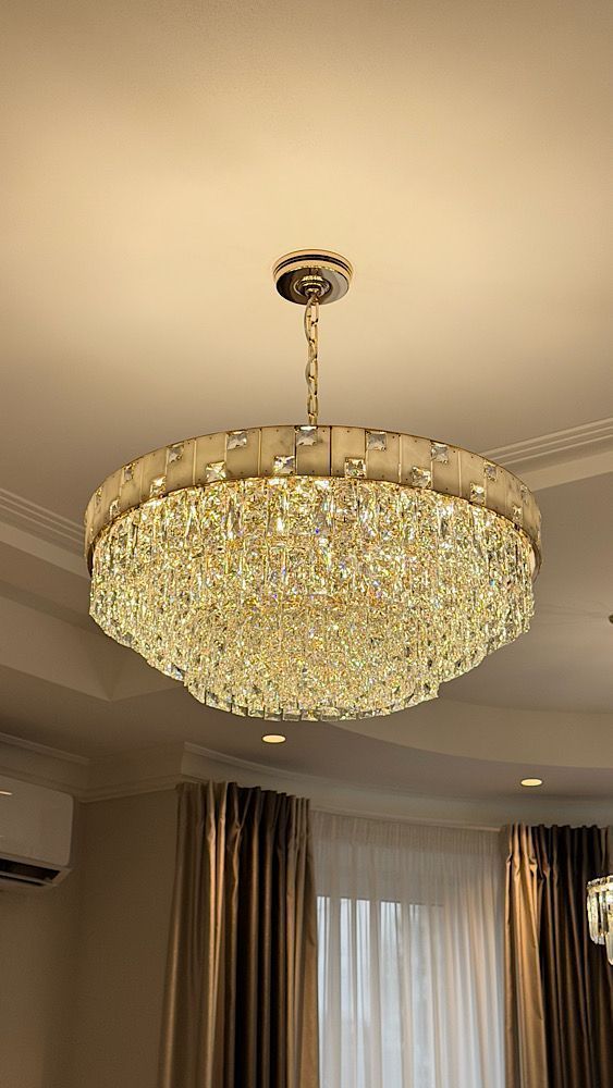 Люстра 60*60*150 см, E14 12*12*40W,  К, Odeon Light Chessi 5076/12, золото/прозрачный/белый