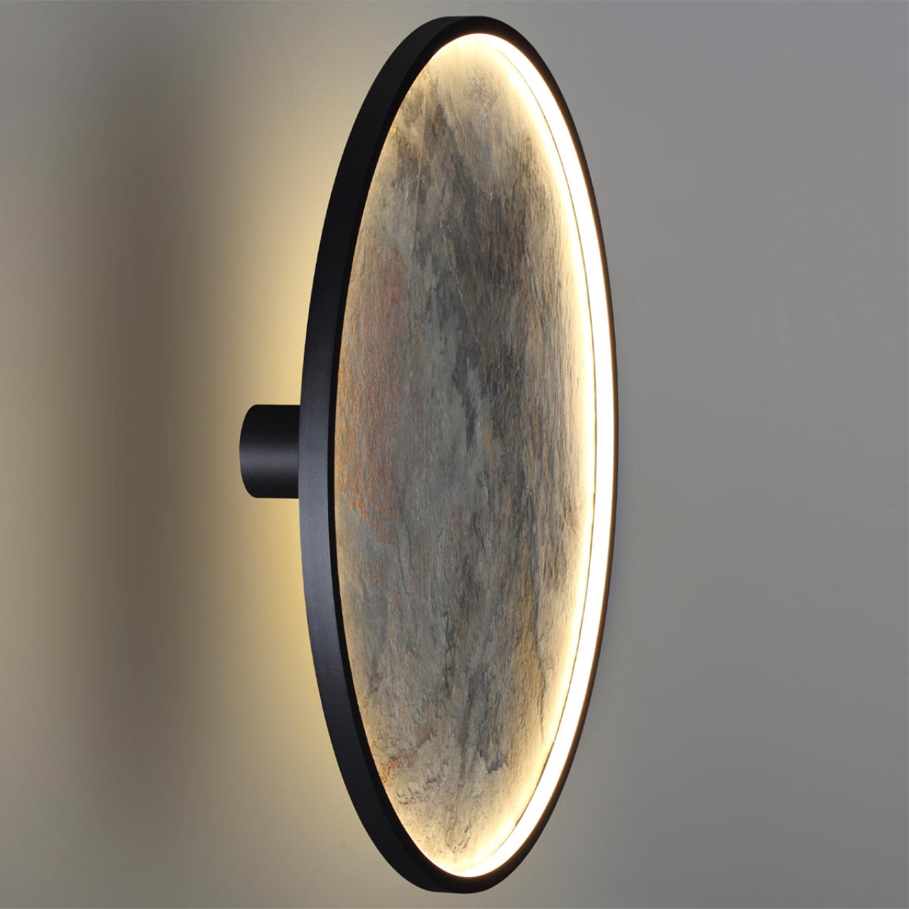 Настенно-потолочные 60,9*60,9*15,5 см, LED 1*55W, 3000 К, Odeon Light Stoflake 5078/55L, матовый черный/серо-бежевый