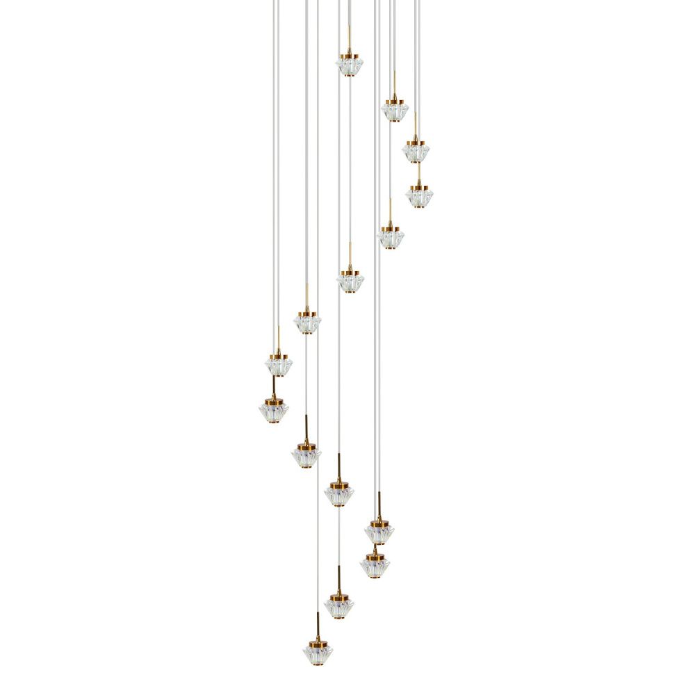 Подвес 46*46*190 см, 15*LED*37W, 3000K Gerhort G52143/15BRS RNB, Бронза