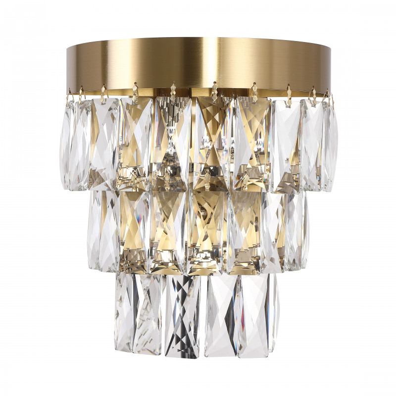 Бра Favourite Magnitudo 2206-2W, D140*W230*H260, каркас золотого цвета, хрусталь прямоугольной формы высшего качества