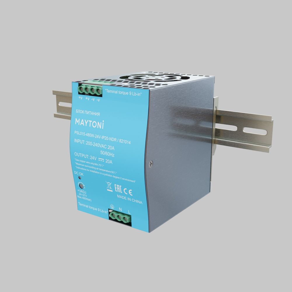 Источник напряжения PSL015 24V 480W IP 20 821014 Maytoni Led Strip  Серебро